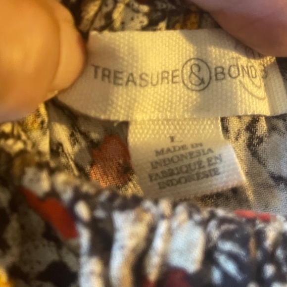 Nordstom's Treasure & Bond Peasant Blouse in Autumn Colors - Picture 2 of 3